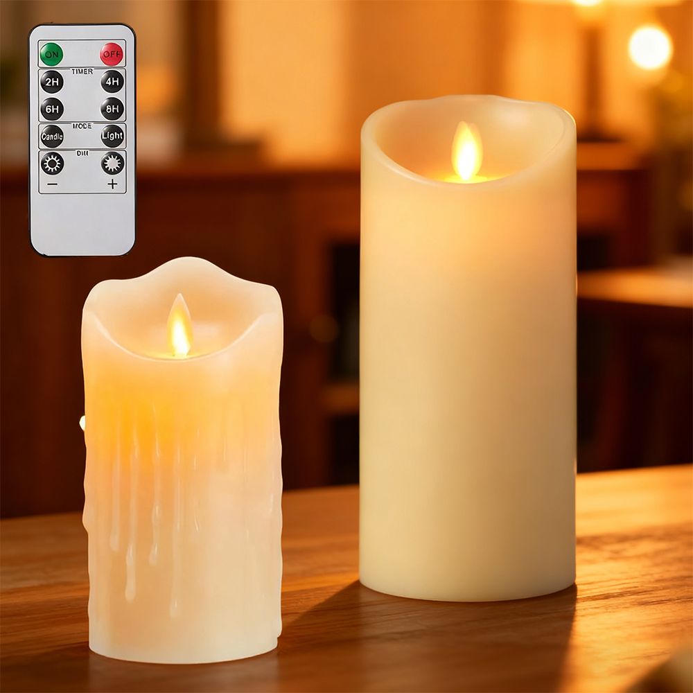 Candle Surprise - Bezpłomieniowa lampa świeca z pilotem, timerem,